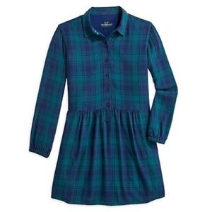 VINEYARD Vines Girl's Hudson Blue and Green Plaid Shirtdress Size‎ 14